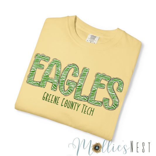 ADULT. Comfort Color Eagles (Green Zebra Print)