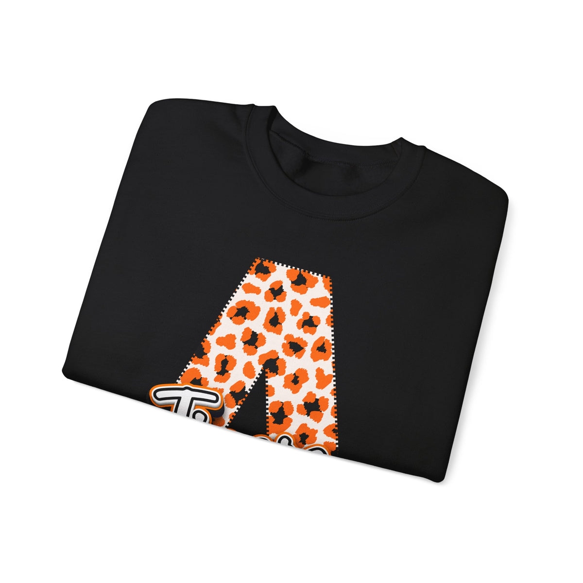 ADULT. Amorel Tigers Leopard Print Initial A Sweatshirt
