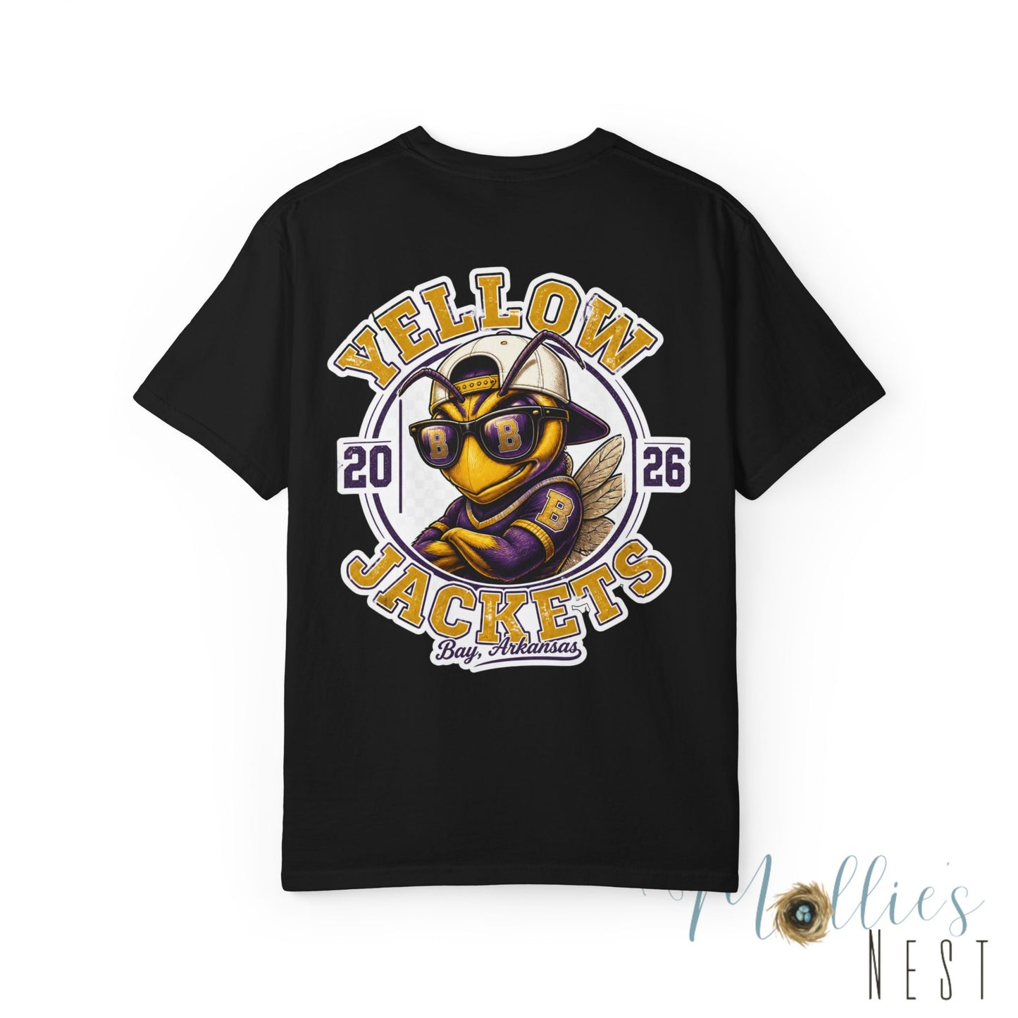 ADULT — Yellow Jackets Mascot 2026 School Spirit Shirt. Comfort Colors