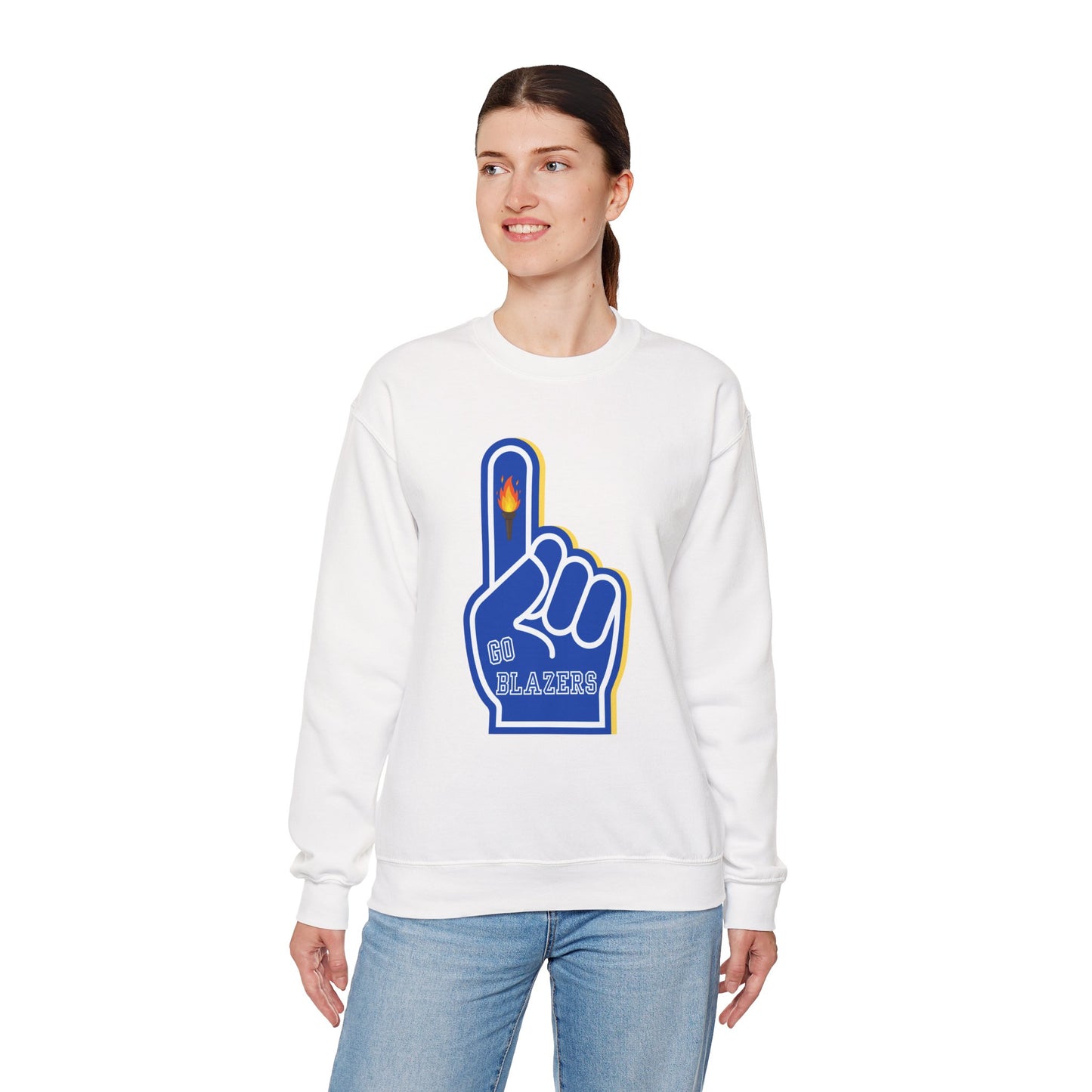 Unisex Heavy Blend™ Crewneck Sweatshirt. Foam Finger Valley View