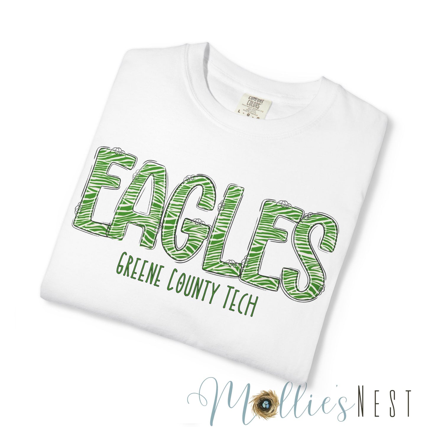 ADULT. Comfort Color Eagles (Green Zebra Print)