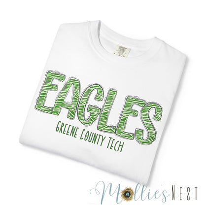 ADULT. Comfort Color Eagles (Green Zebra Print)