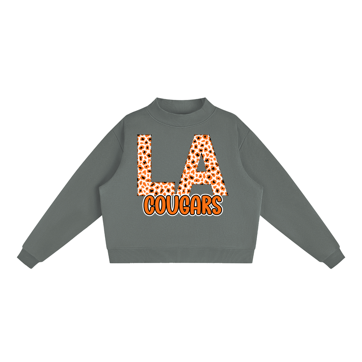 Lee Academy Cougars - Fleece Mock-Neck Crew Sweatshirt