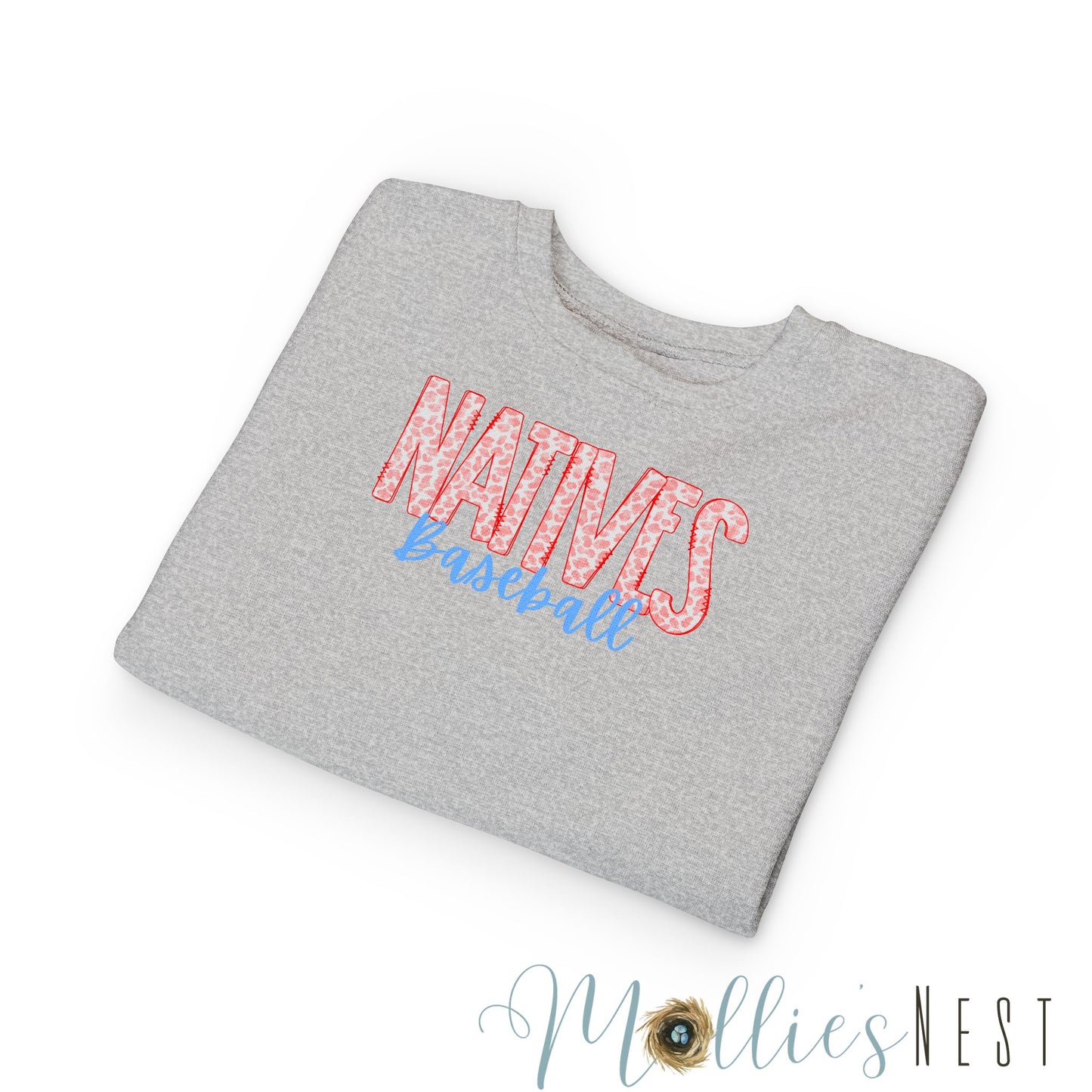 Natives Baseball Toddler Sweatshirt, Cute Kids Gift, Baseball Fan Apparel, Playful Toddler Gear, Sporty Children’s Clothing