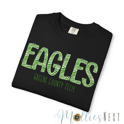 ADULT. Comfort Color Eagles (Green Zebra Print)