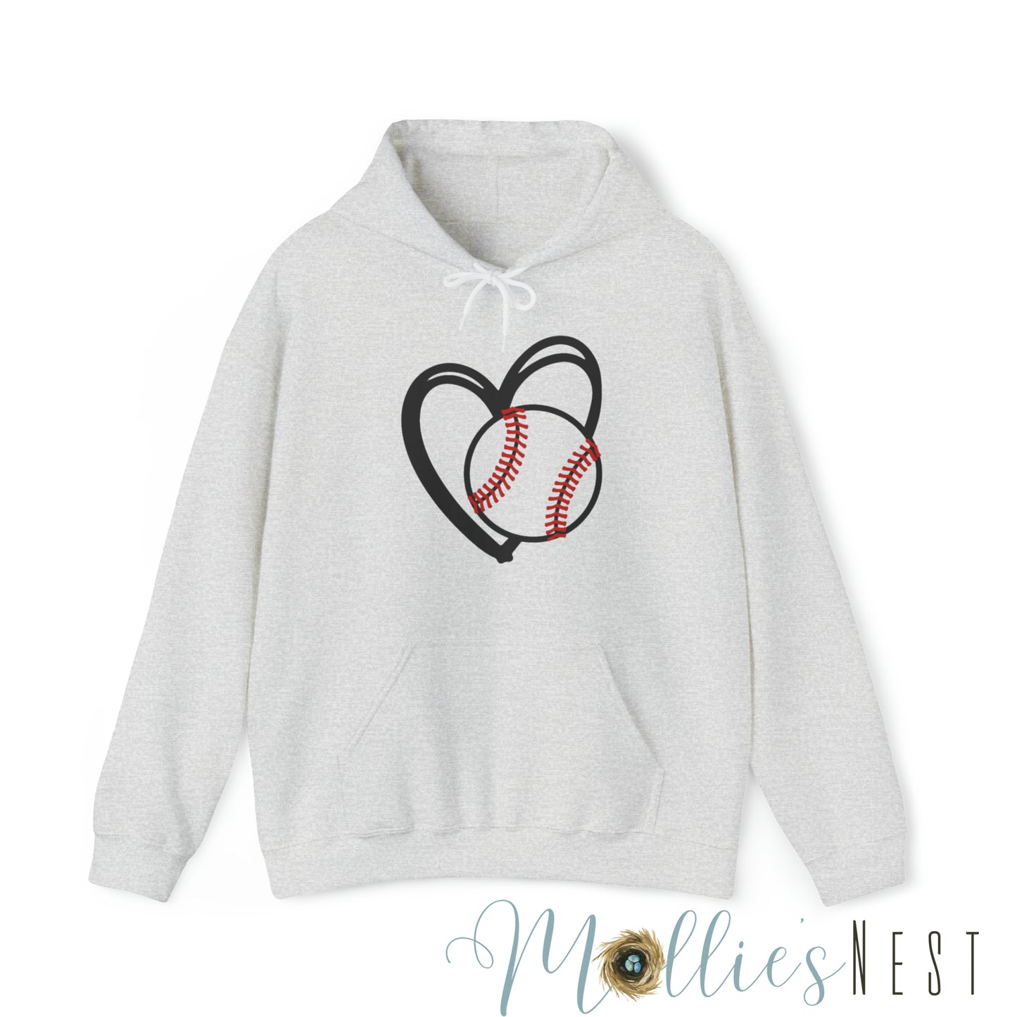 Heart Baseball Heavy Blend™ Hooded Sweatshirt