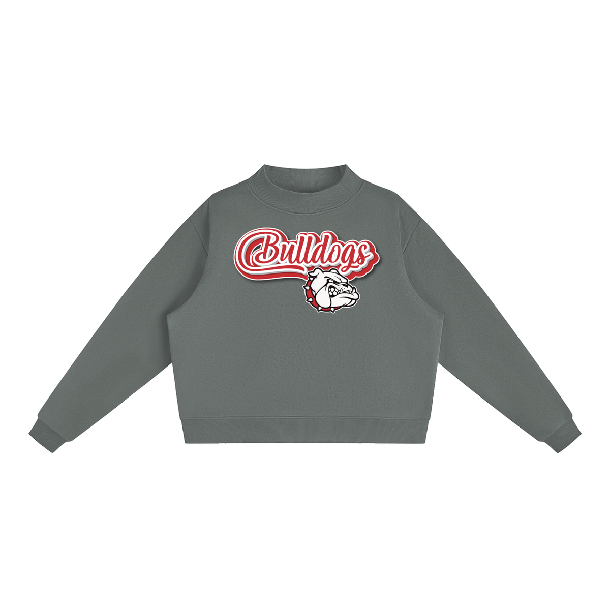 Essential Fleece Mock-Neck Crew Sweatshirt - Bulldogs with logo