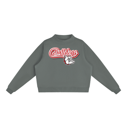 Essential Fleece Mock-Neck Crew Sweatshirt - Bulldogs with logo