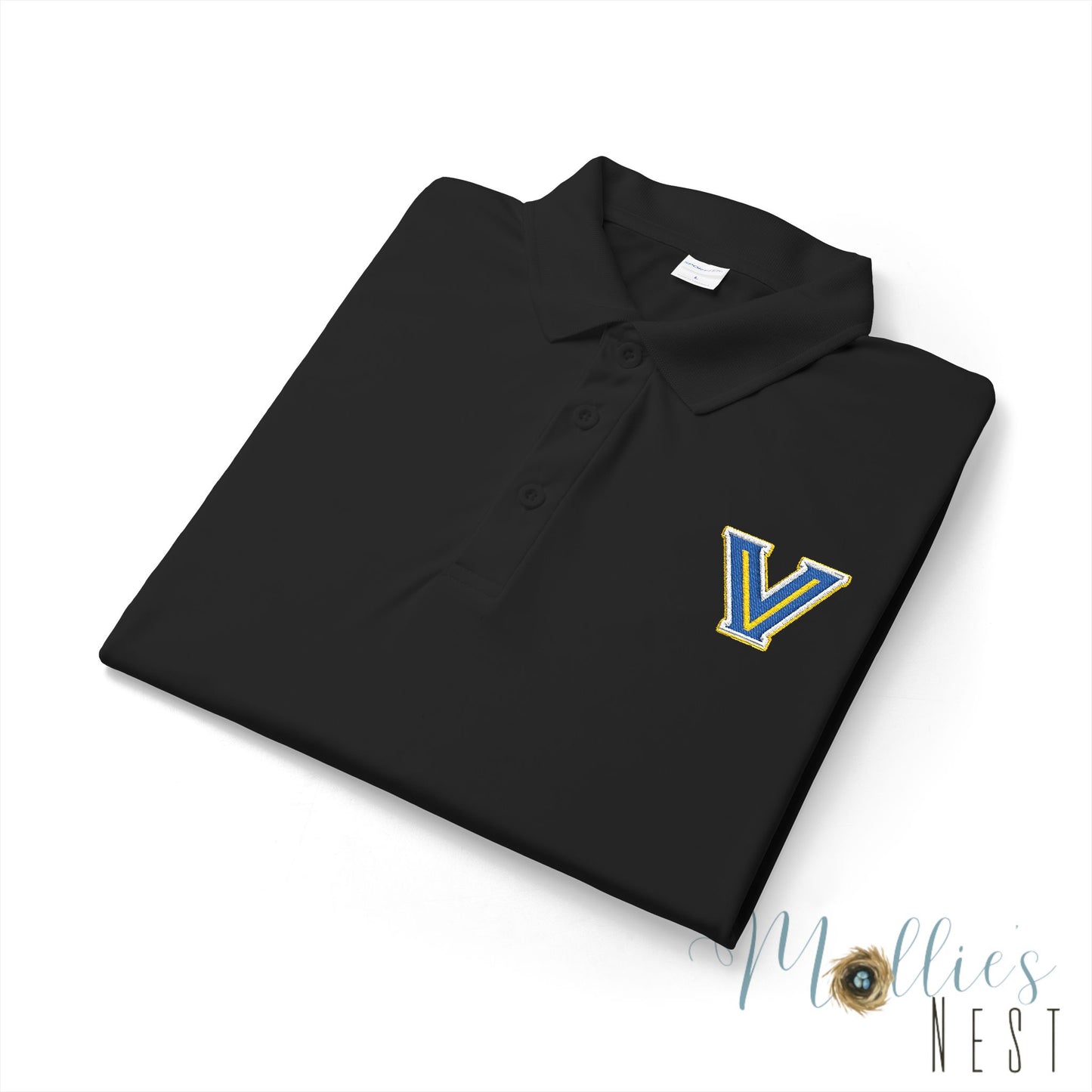 Embroidered V - Valley View Blazers Logo Performance Polo — Moisture-Wicking Sport Shirt