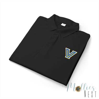 Embroidered V - Valley View Blazers Logo Performance Polo — Moisture-Wicking Sport Shirt