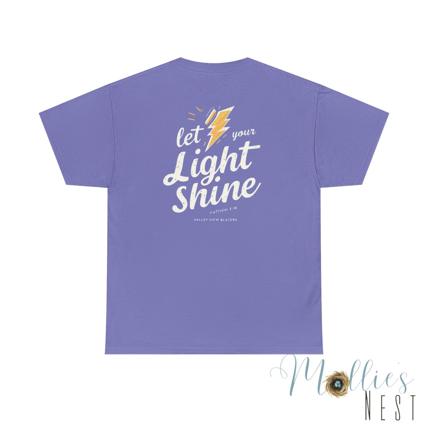 Let Your Light Shine T-Shirt — Inspirational Lightning Graphic Tee. Valley View Blazers