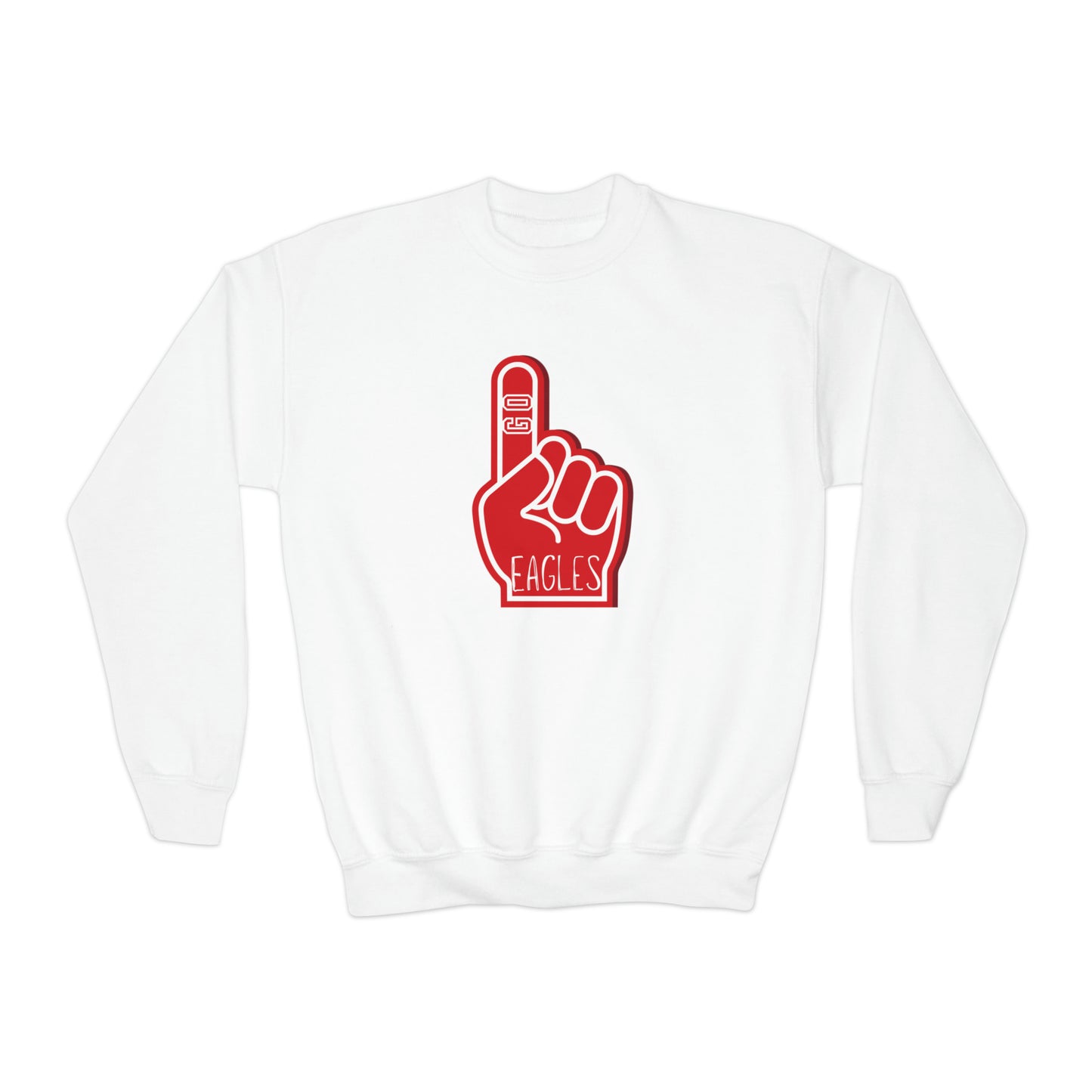 Eagles Foam Finger Youth Crewneck Sweatshirt