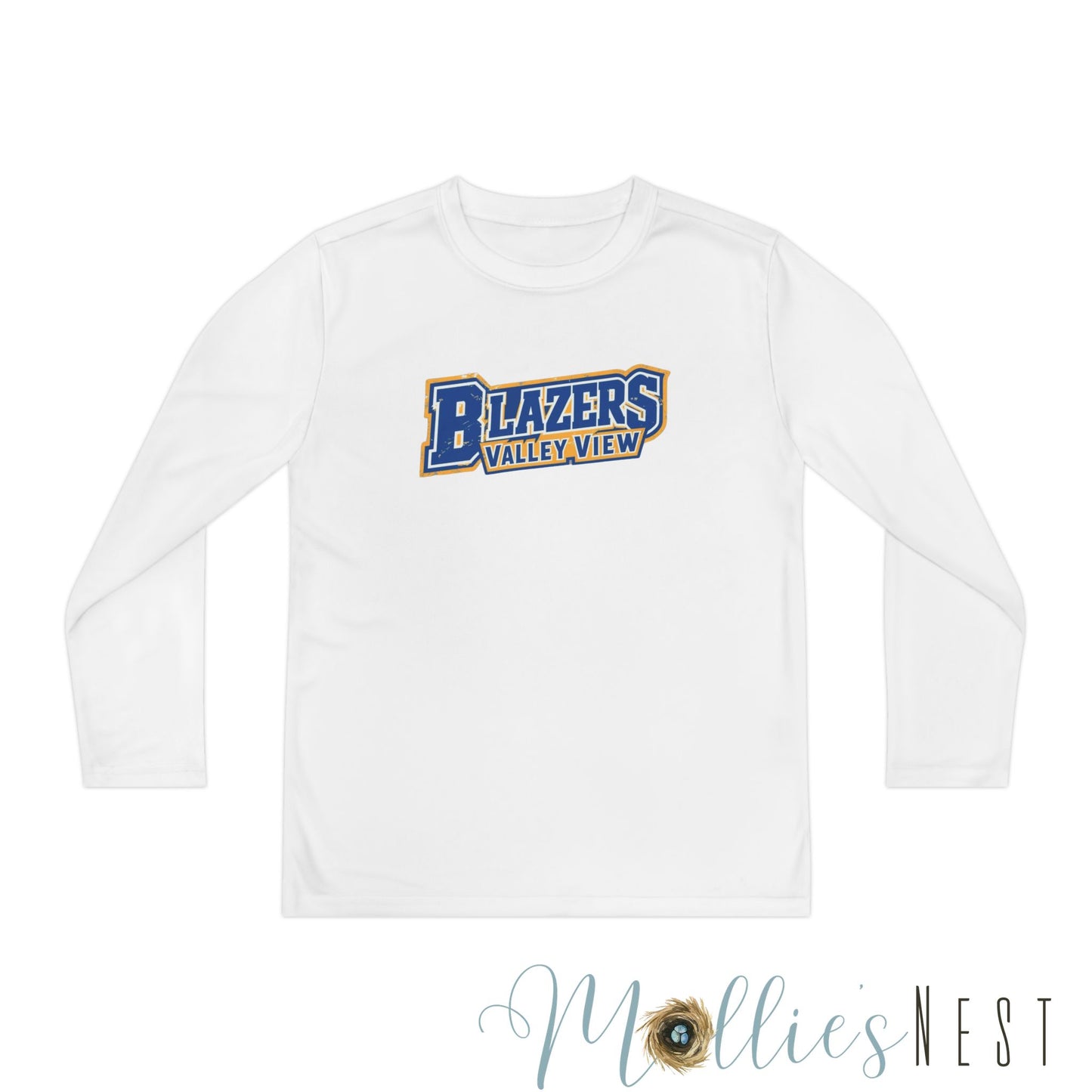 Youth Long Sleeve Competitor Tee. Valley View Blazers