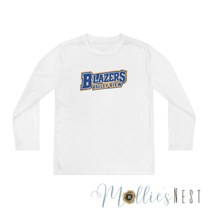 Youth Long Sleeve Competitor Tee. Valley View Blazers
