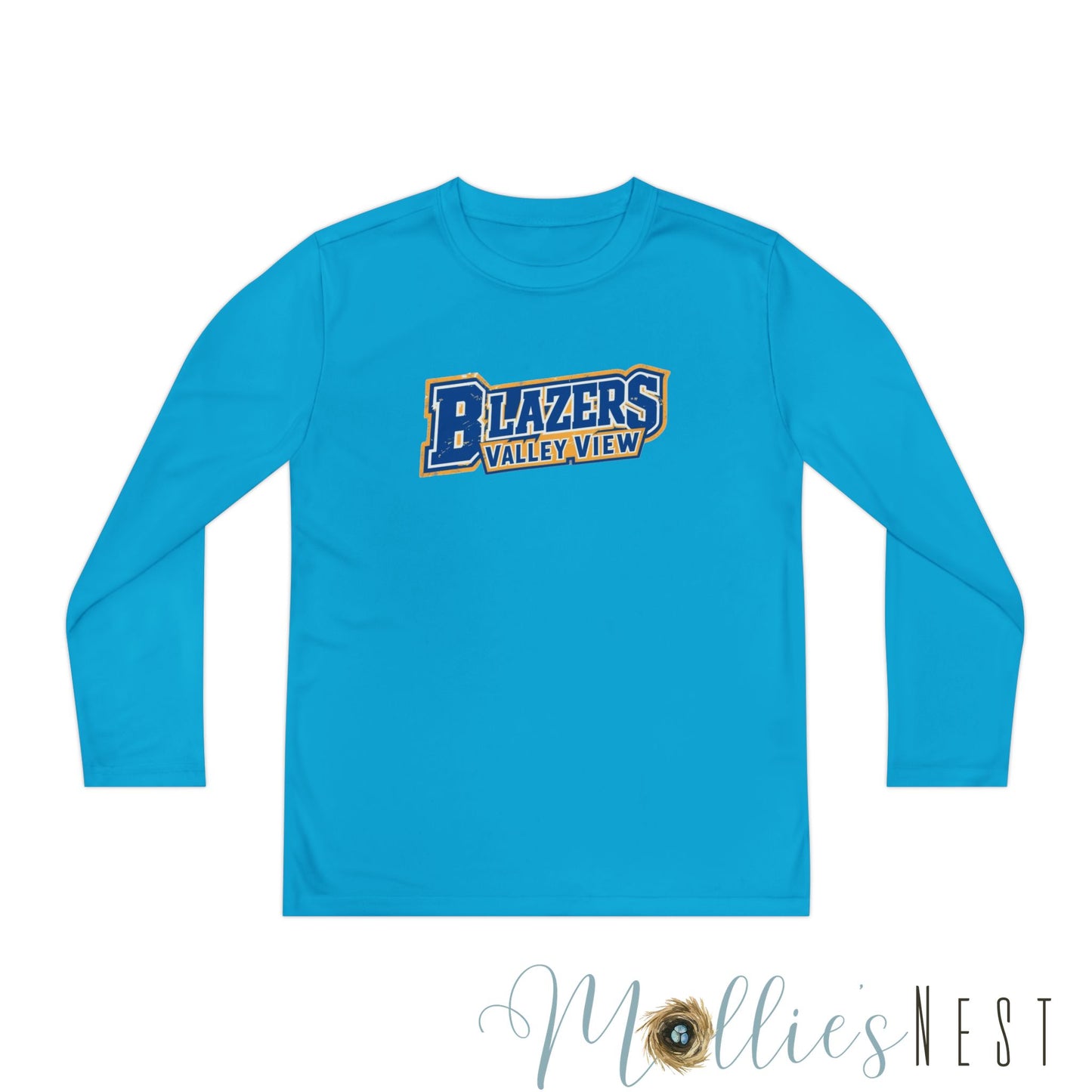 Youth Long Sleeve Competitor Tee. Valley View Blazers