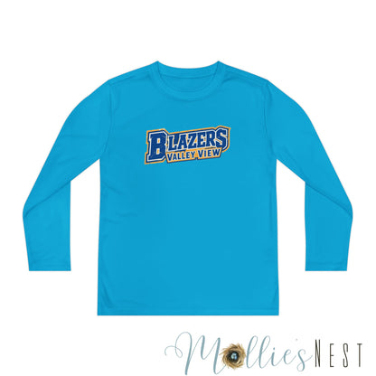 Youth Long Sleeve Competitor Tee. Valley View Blazers