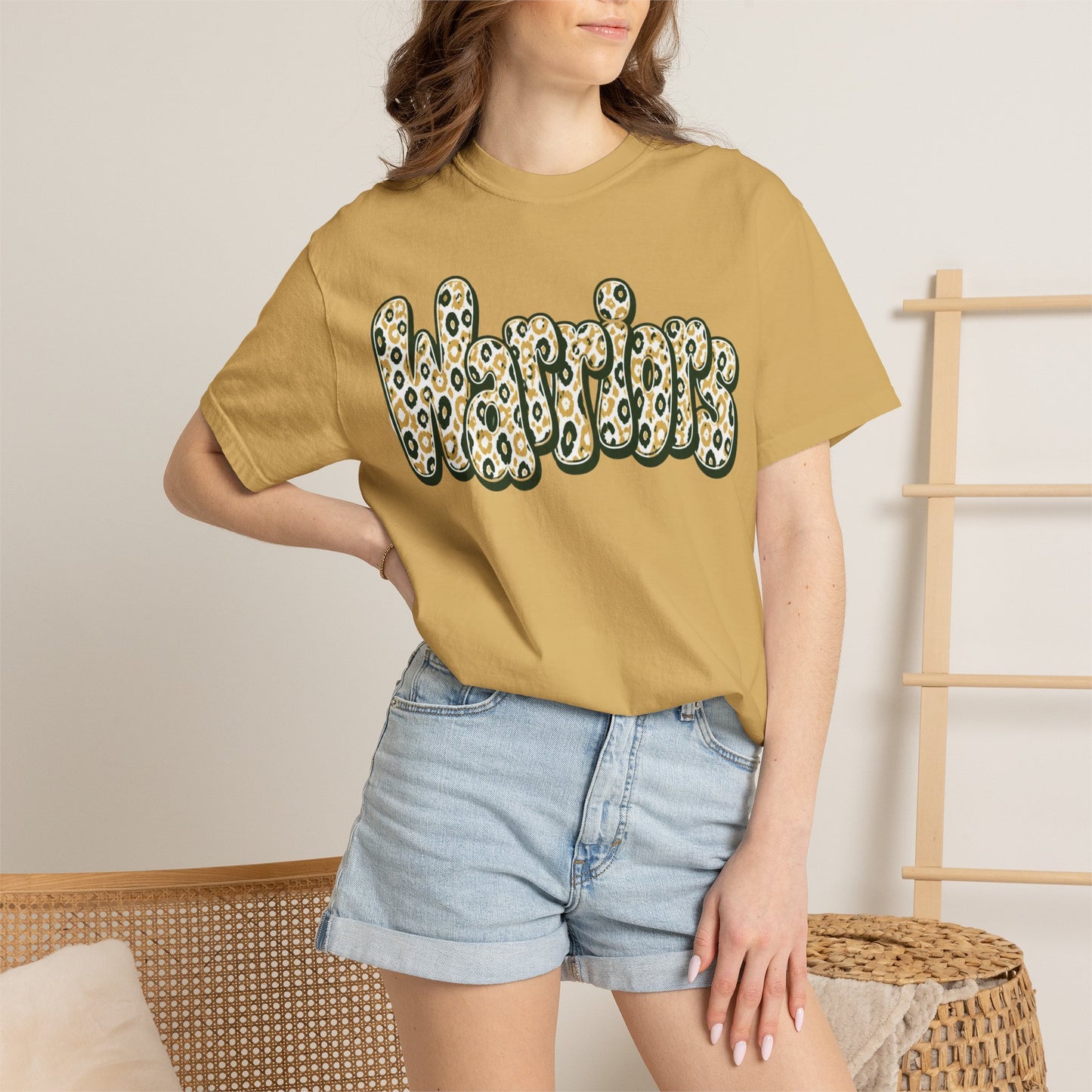Warriors Leopard Script T-Shirt