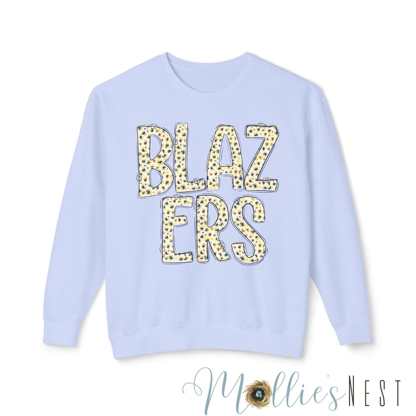 Lightweight Graphic Sweatshirt. BLAZERS Leopard Letters