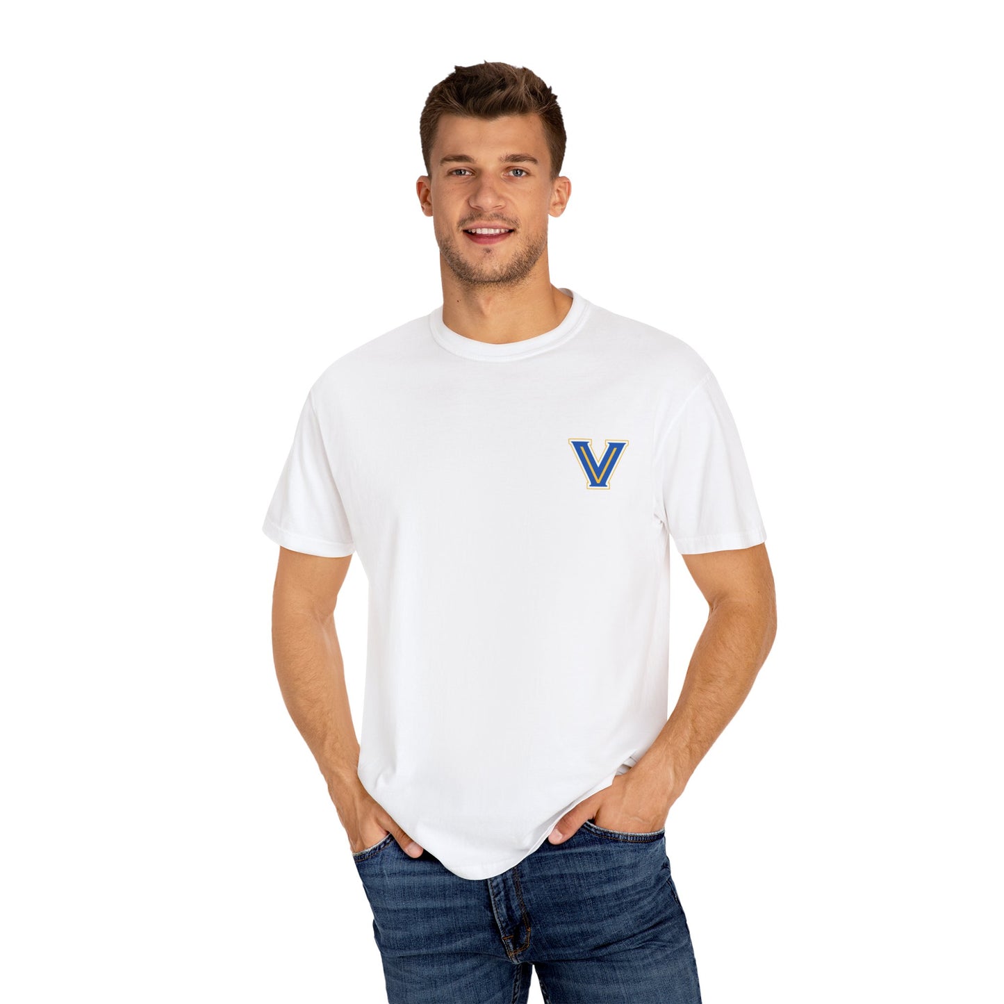 Valley View Light the Flame Football Helmet T-Shirt | Unisex Garment-Dyed Tee for Football Fans, Game Day Shirt, Sports Apparel, Casual Wear