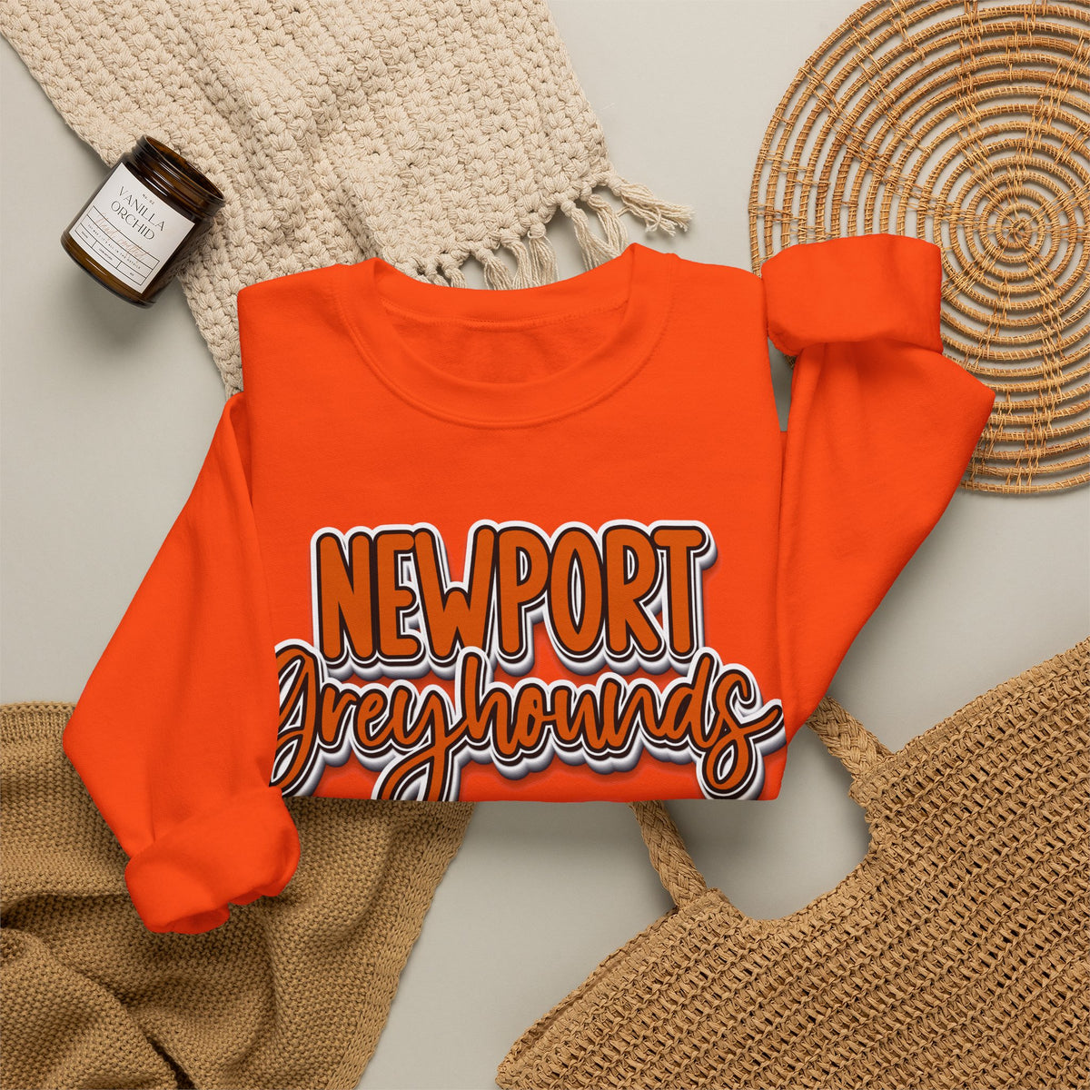 Newport Greyhounds Crewneck Vintage Graphic Sweatshirt