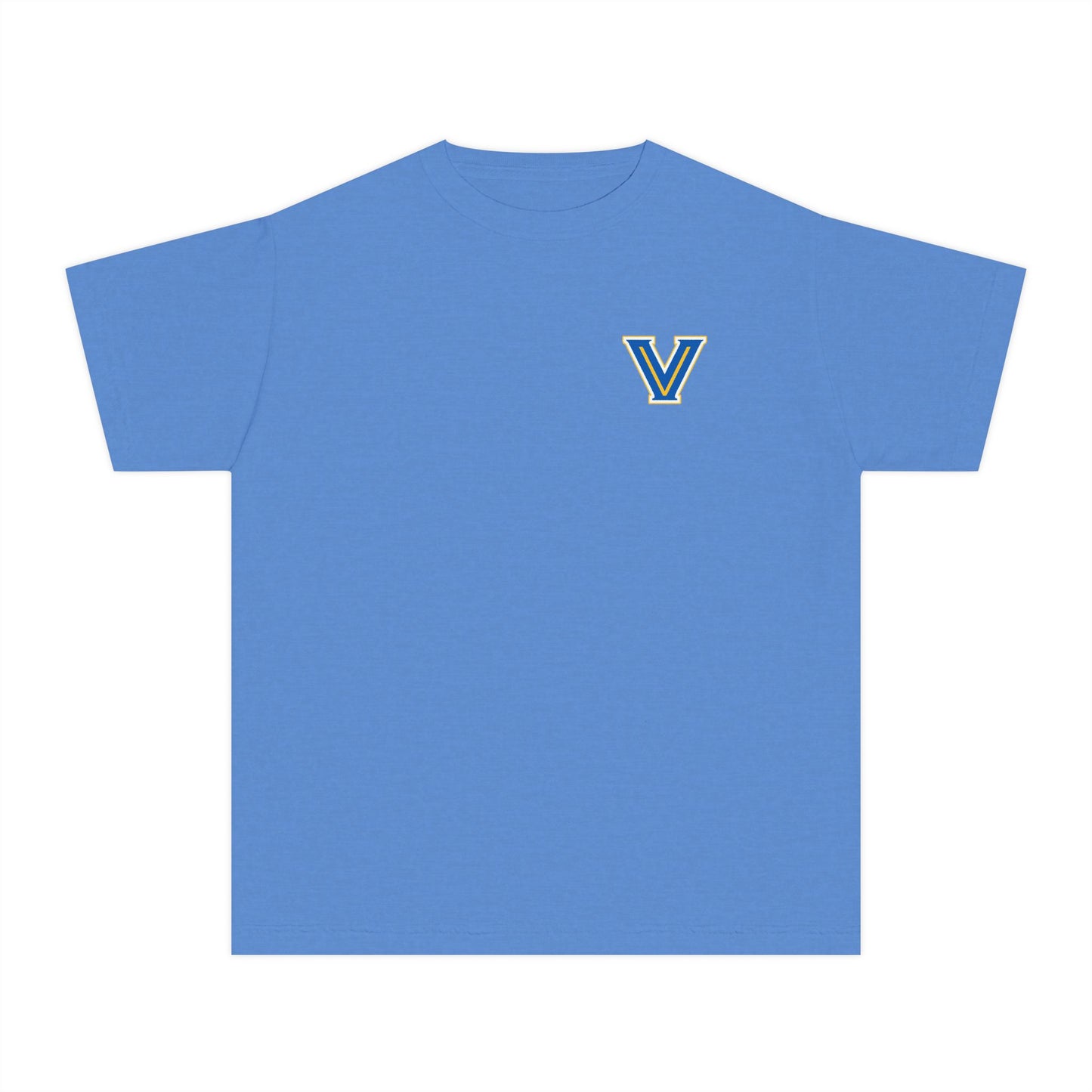 Youth Football Tee, Valley View Blazer Flame Helmet.