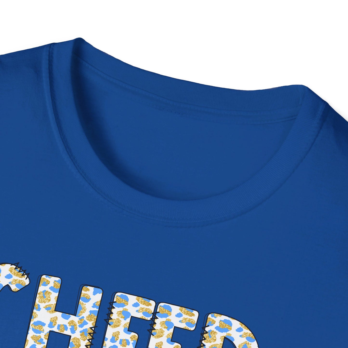 Cheer Mom. Blue & Gold Softstyle T-Shirt