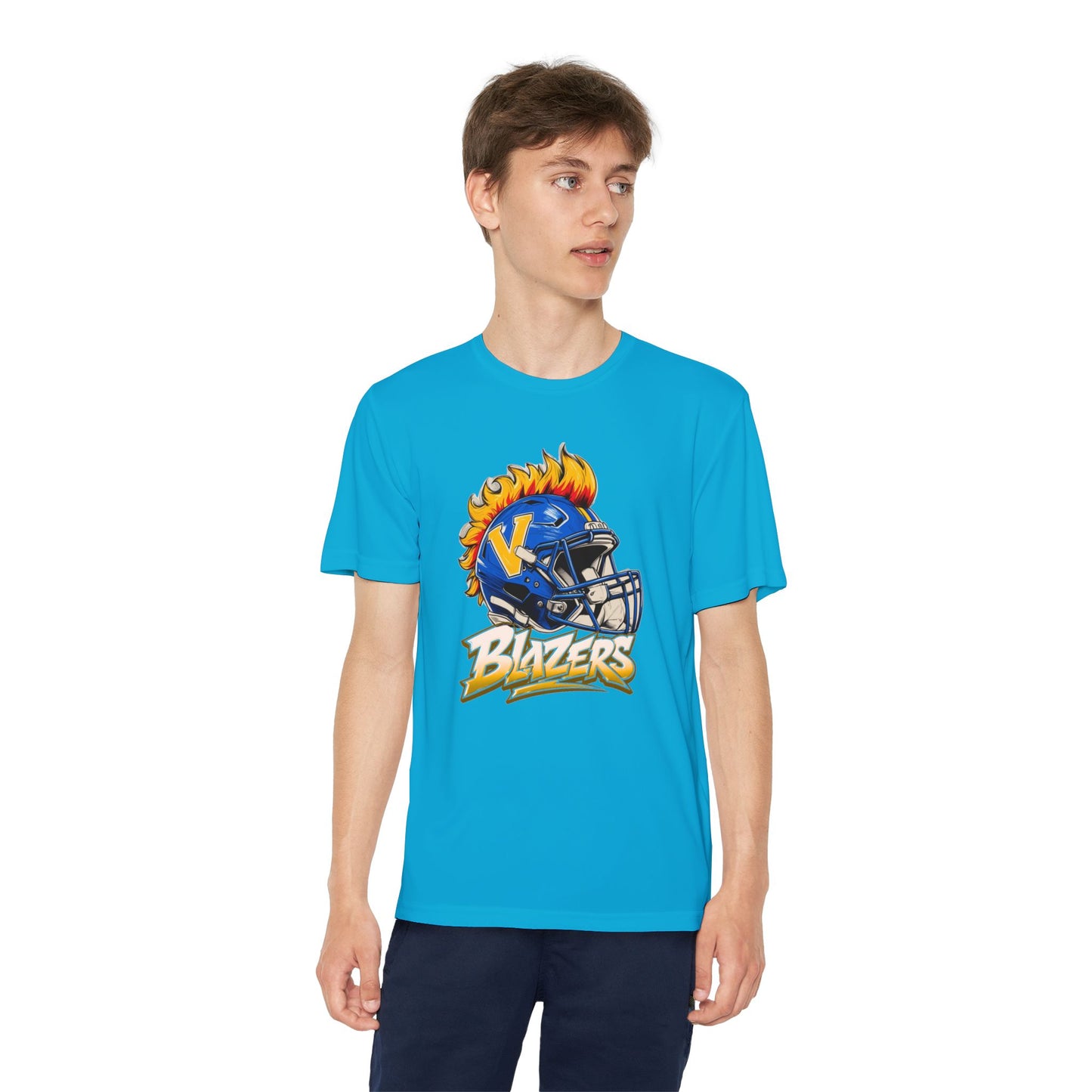 Youth FLAME Helmet Blazers. DRIFIT Football Shirt