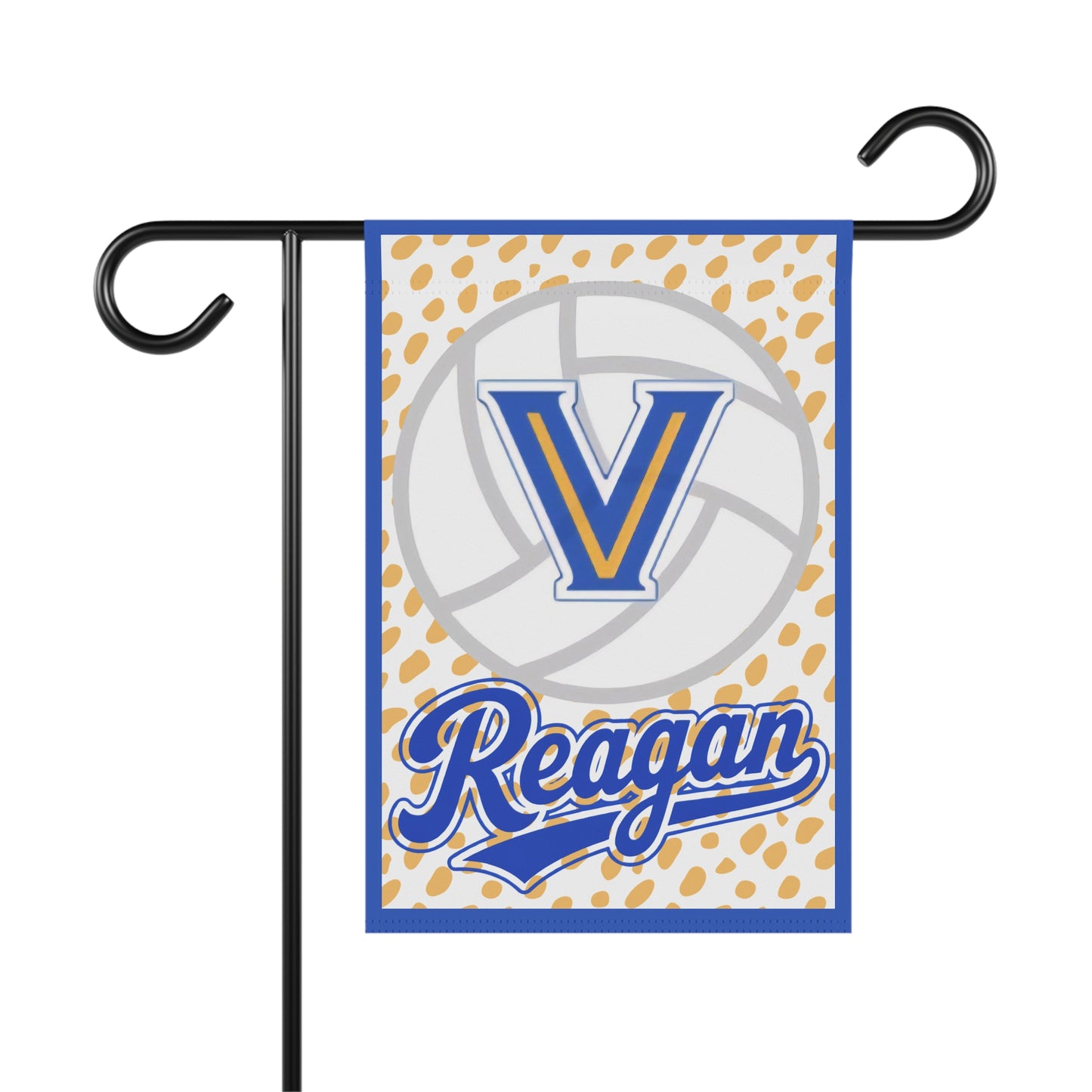 Personalized Volleyball Flag - "Reagan" Blue & Gold