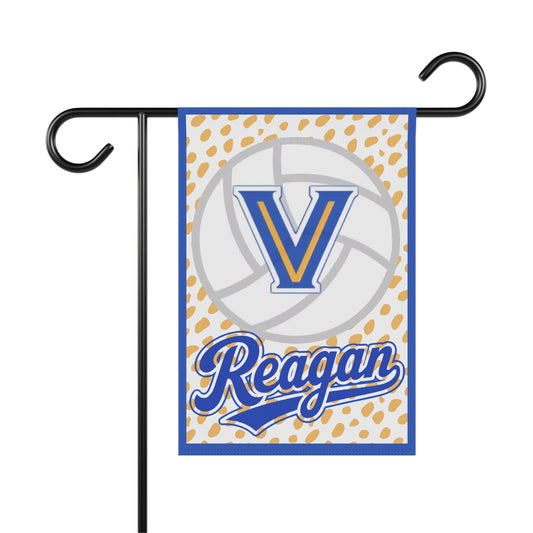 Personalized Volleyball Flag - "Reagan" Blue & Gold