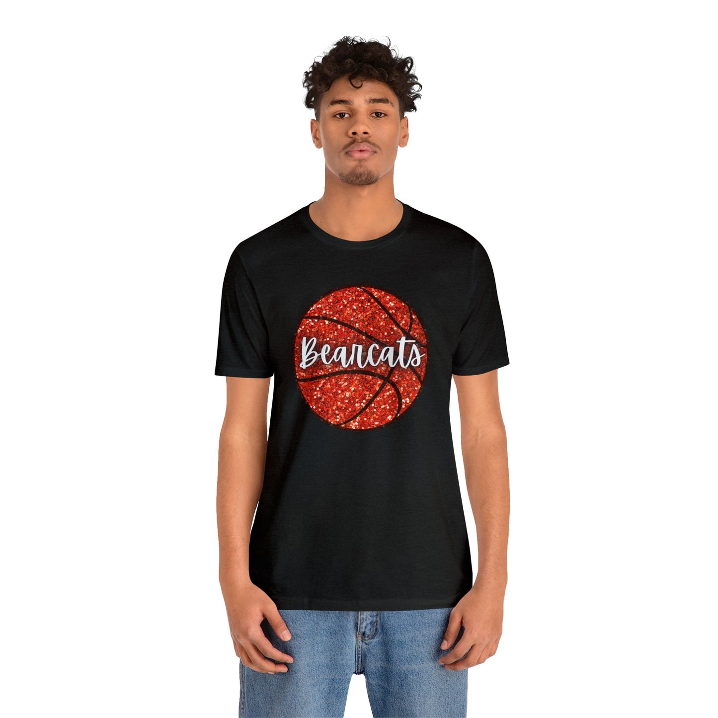 Faux Sequin Bearcats Basketball Jersey Short Sleeve Tee