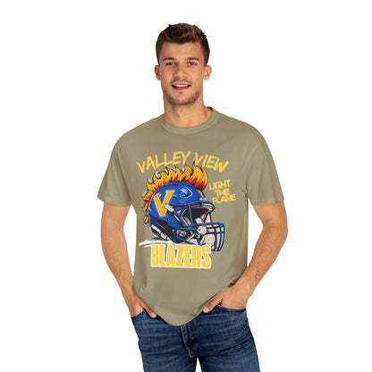 Valley View Blazers Football T-Shirt Flame, Unisex Fan Apparel, Game Day Shirt, Vintage Style Tee, Sportswear