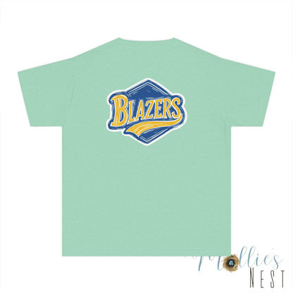 YOUTH Blazers Vin tage Logo T-Shirt — Retro Blue & Gold Team Logo T‑Shirt