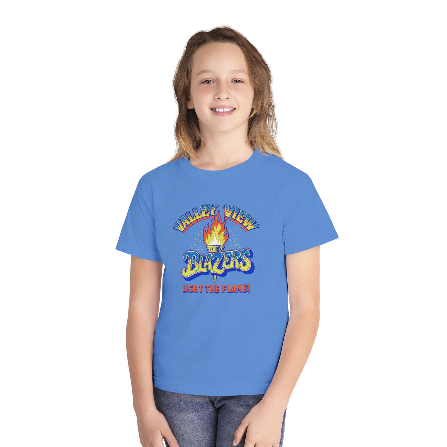 Valley View RETRO Torch Blazers Youth Tee – Light the Flame!