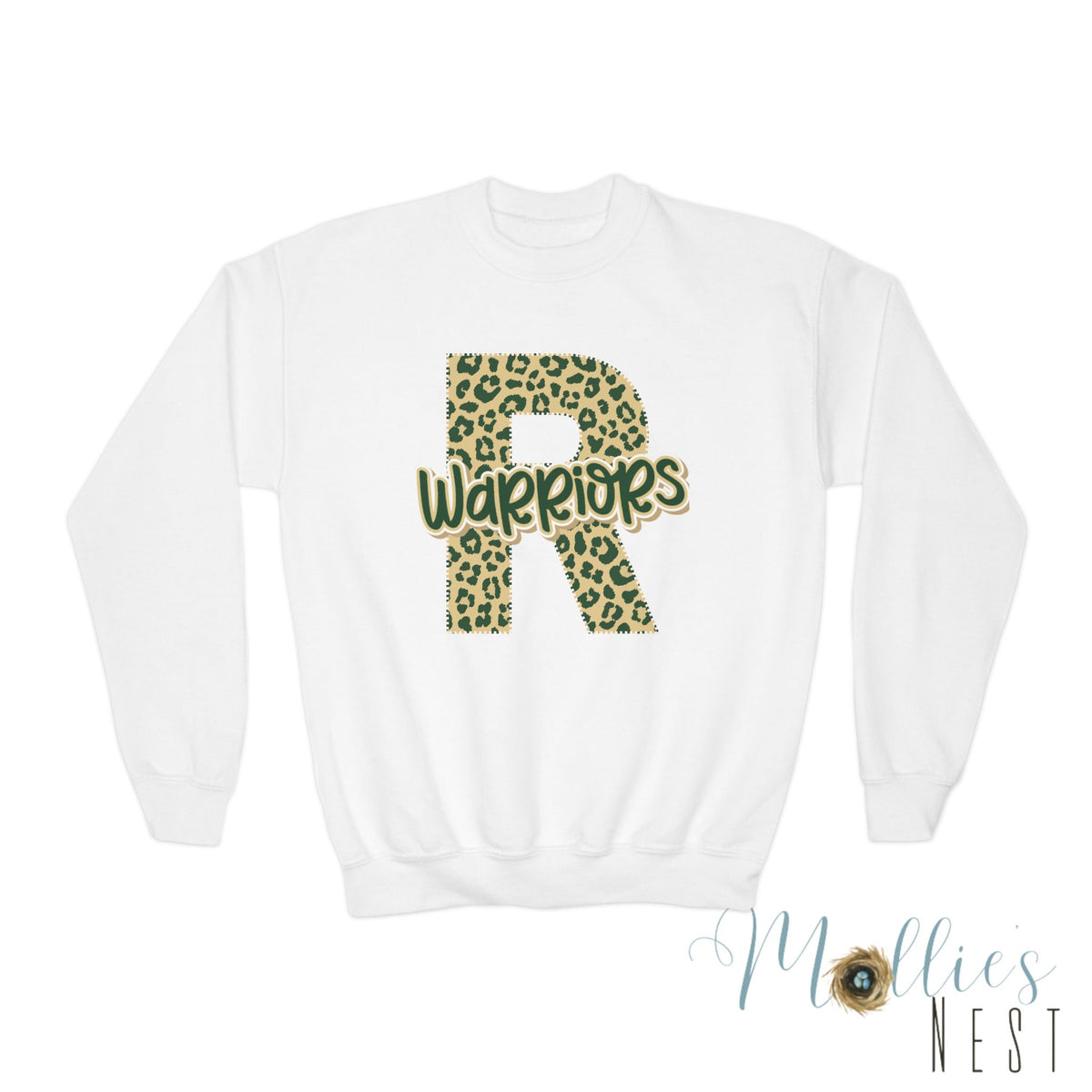 Youth Ridgefiled Christian Warriors Leopard Print Crewneck Sweatshirt