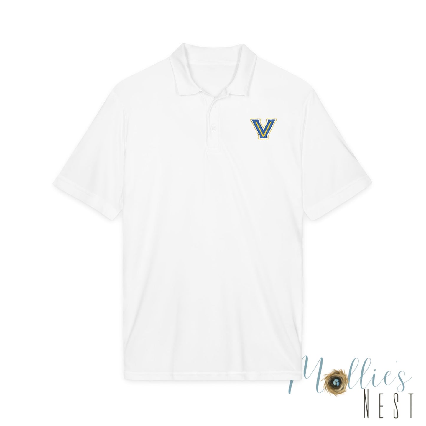 Embroidered V - Valley View Blazers Logo Performance Polo — Moisture-Wicking Sport Shirt