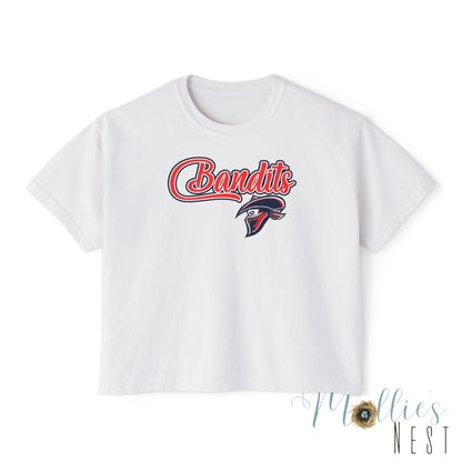 Women’s Boxy Tee – “Bandits” Baseball Graphic Shirt