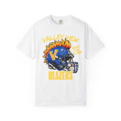 Valley View Blazers Football T-Shirt Flame, Unisex Fan Apparel, Game Day Shirt, Vintage Style Tee, Sportswear