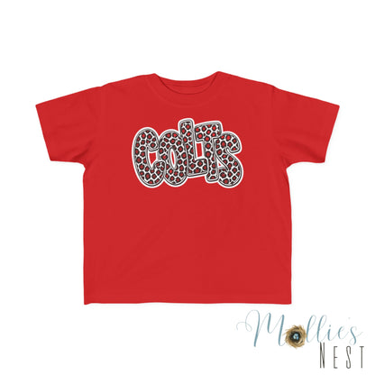 Toddler Tee — 'COLTS' Leopard Print Football Script