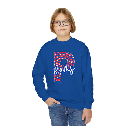 Youth Paragould Rams. Leopard "P" Crewneck Sweatshirt