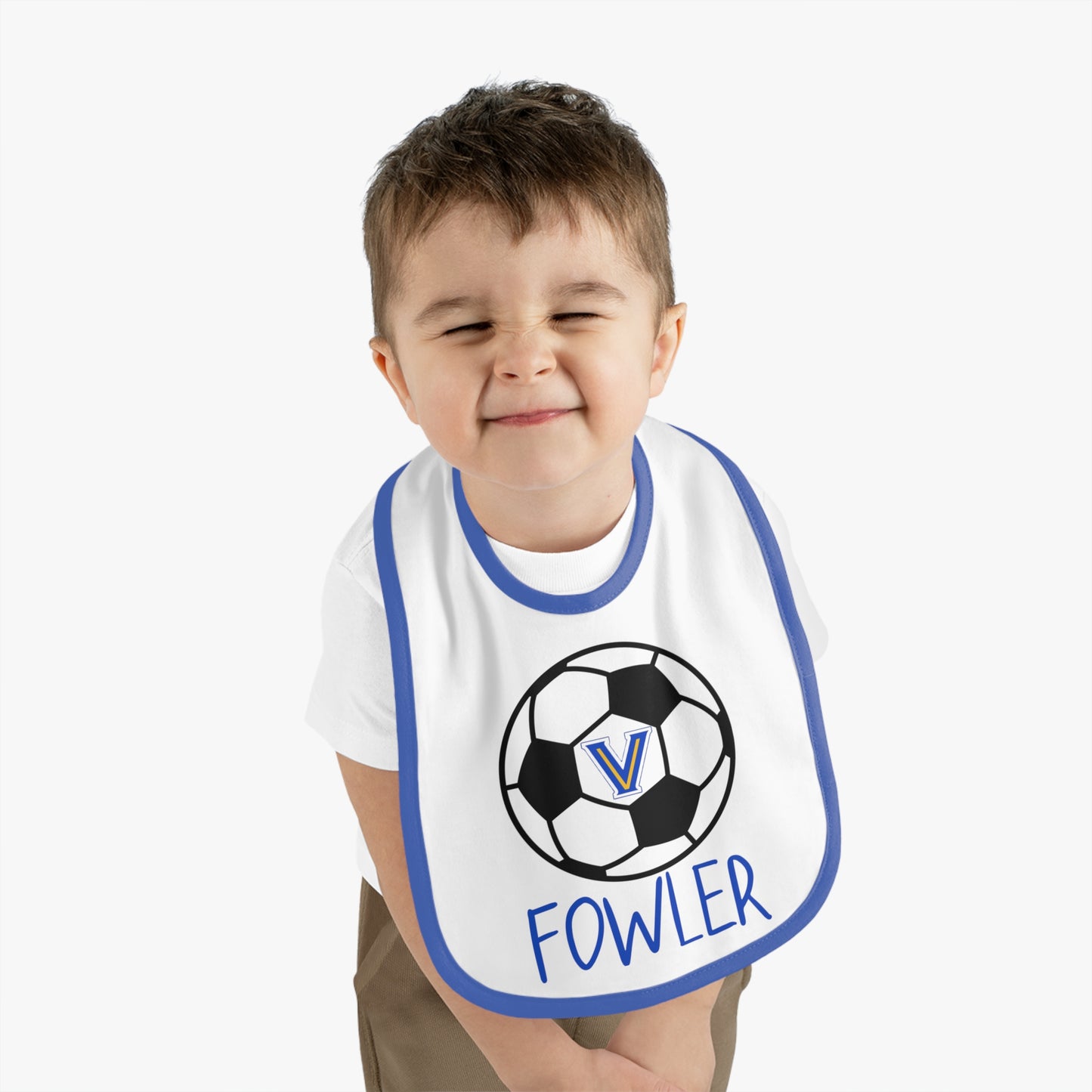 Blazer Soccer. FOWLER Baby Contrast Trim Jersey Bib