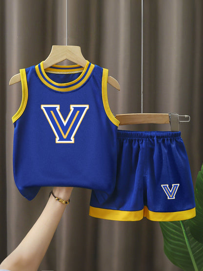 PATEL.CUSTOM Children's Basketball Jersey Set(Dual-sided Printing)