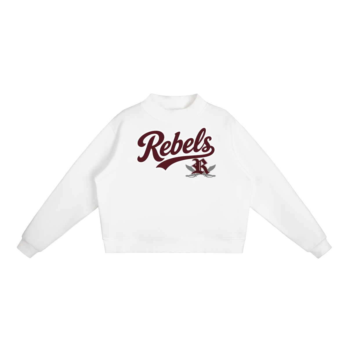 Essential Fleece Mock-Neck Crew Sweatshirt - Riverside Rebels
