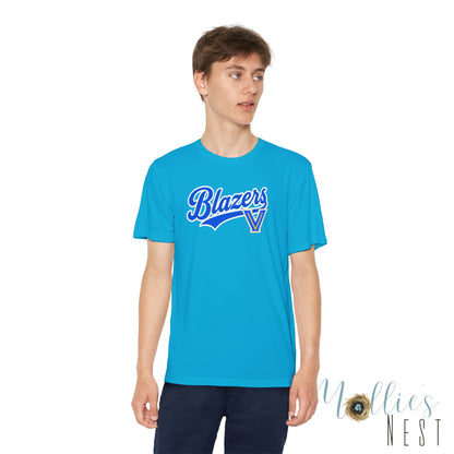 Blazers Youth Drifit — Blue Script Logo Team Shirt