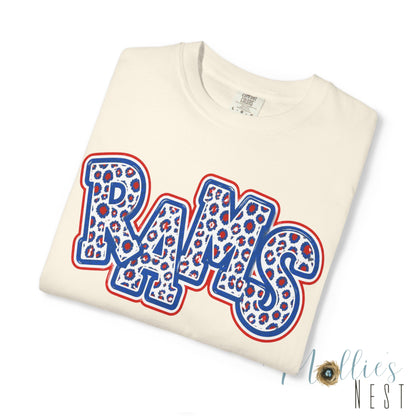 Paragould Rams Leopard Print Retro Logo T-Shirt