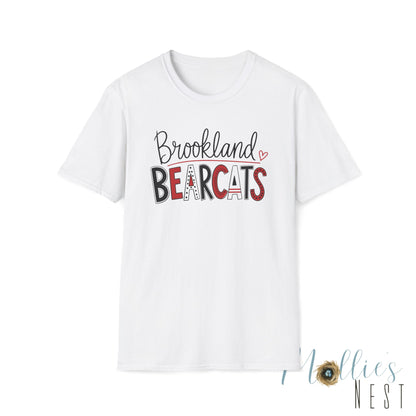 Brookland Bearcats T-Shirt — Cute Script & Block Letter School Logo Tee