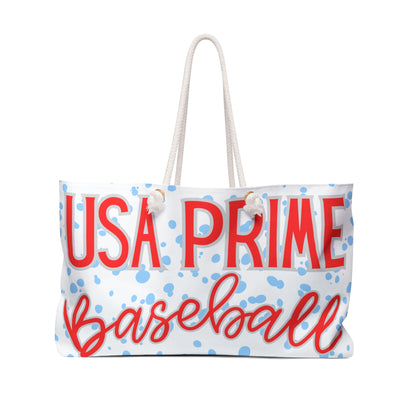 USA Prime Baseball Weekender Bag.  2 Designs (Red side with logo - Blue/White with name)