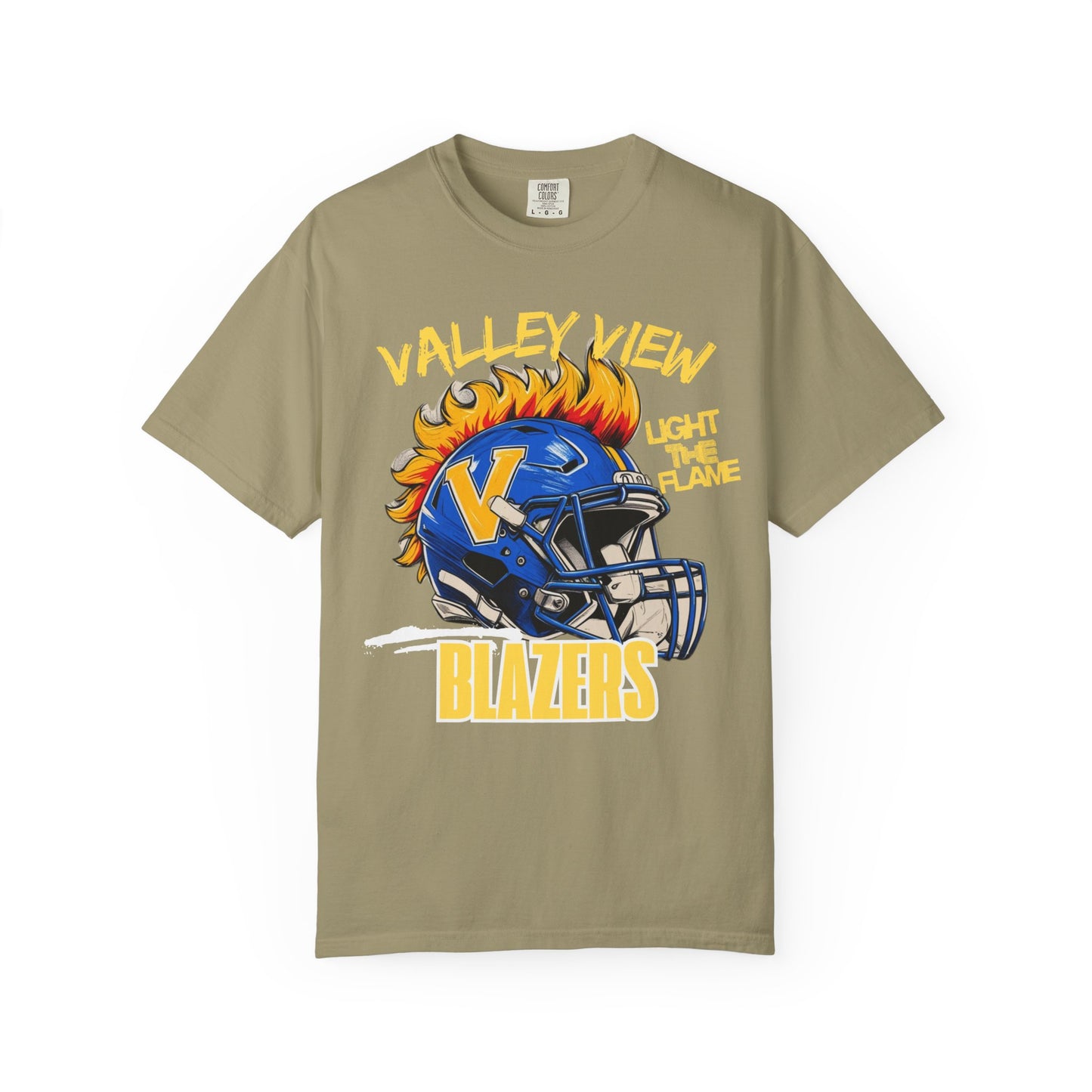 Valley View Blazers Football T-Shirt Flame, Unisex Fan Apparel, Game Day Shirt, Vintage Style Tee, Sportswear