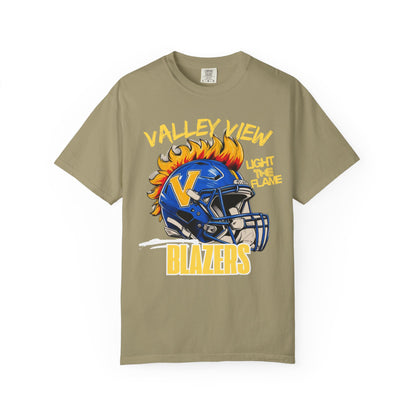 Valley View Blazers Football T-Shirt Flame, Unisex Fan Apparel, Game Day Shirt, Vintage Style Tee, Sportswear