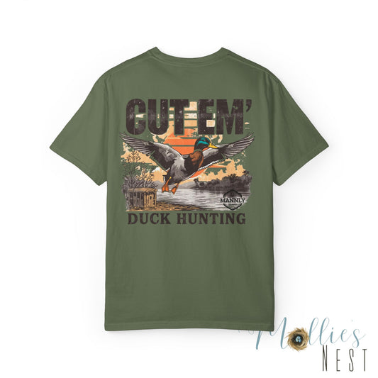 Duck Hunting T-Shirt — "Cut Em'" Mallard Graphic Tee
