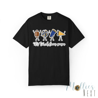 Touchdown Season (Blue/Yellow) T-Shirt — Football Friends Graphic Tee
